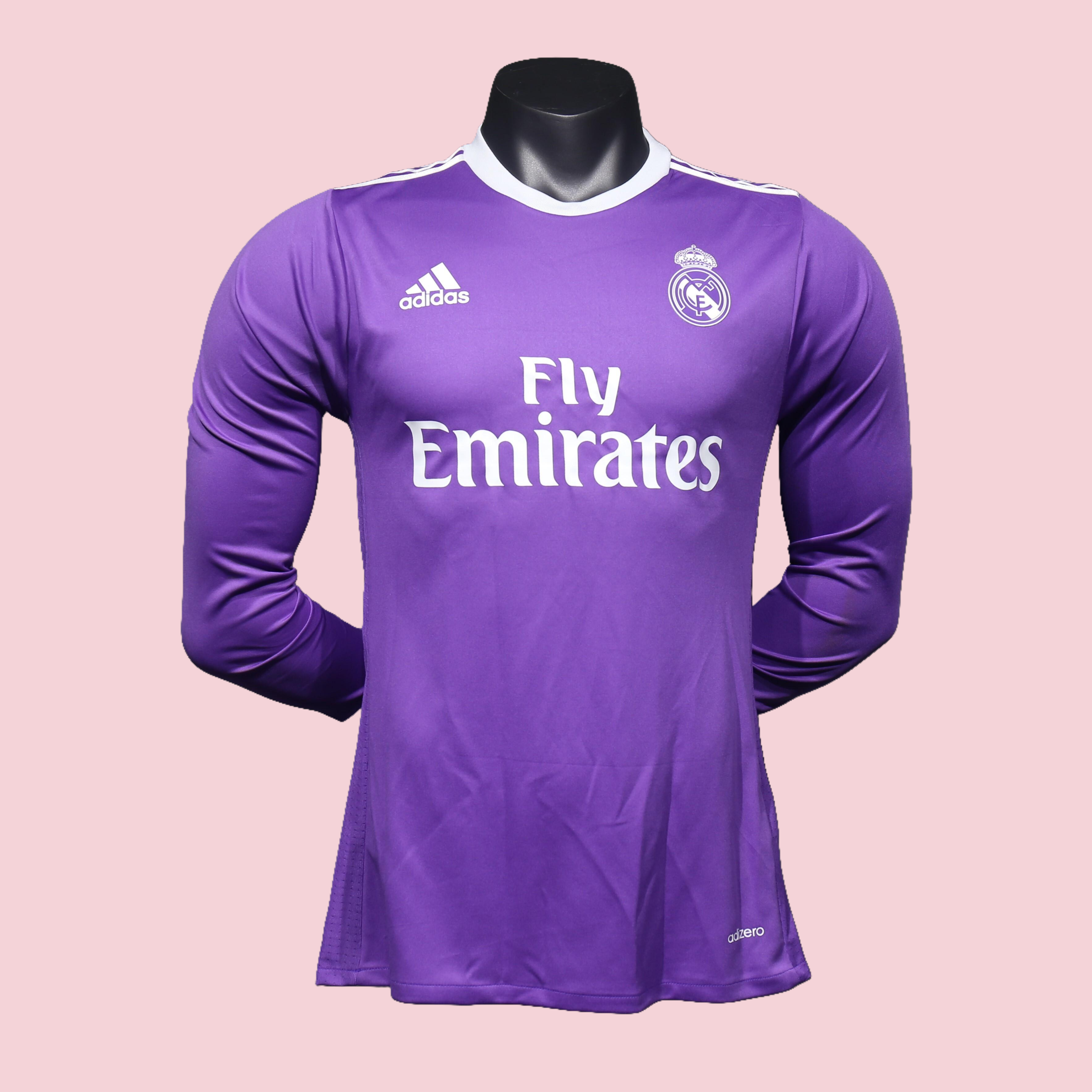 Player Version Retro Real Madrid 2016/17 Away Long Sleeves S-3XL