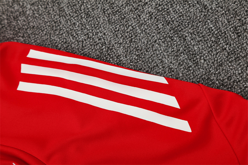 Adult/ Kids 2526 LVP half zipper Training suit Red