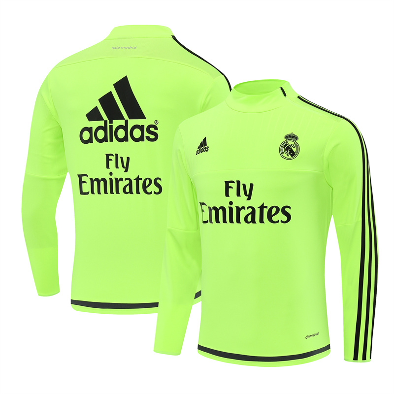 Real Madrid 15/16 half zipper Training Fluorescent Green