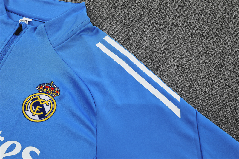 Adult/ Kids Real Madrid Half Zipper Training Suit Blue
