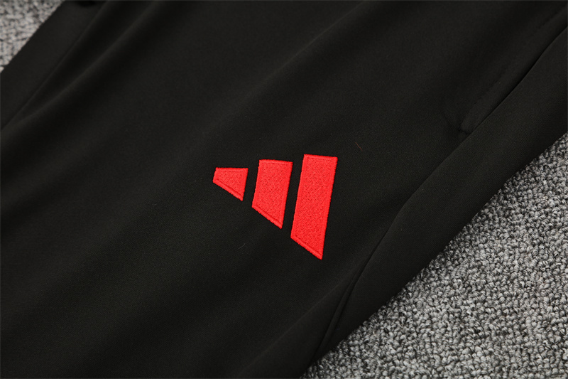 Adult/ Kids 2526 LVP half zipper Training suit Red