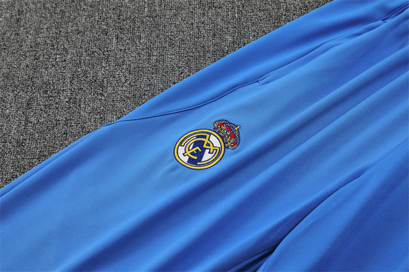 Adult/ Kids Real Madrid Half Zipper Training Suit Blue