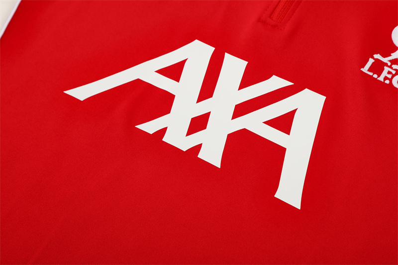 Adult/ Kids 2526 LVP half zipper Training suit Red