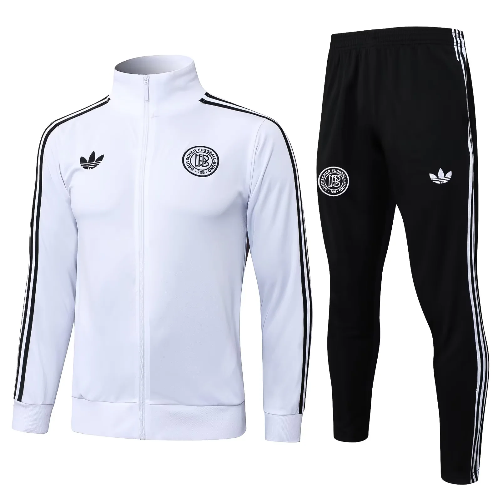 Adult/ Kids DFB 125th Year Full Zipper Training Suit White A2564
