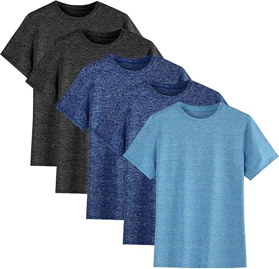 A 5-piece set of quick-drying T-shirts for boys' sports