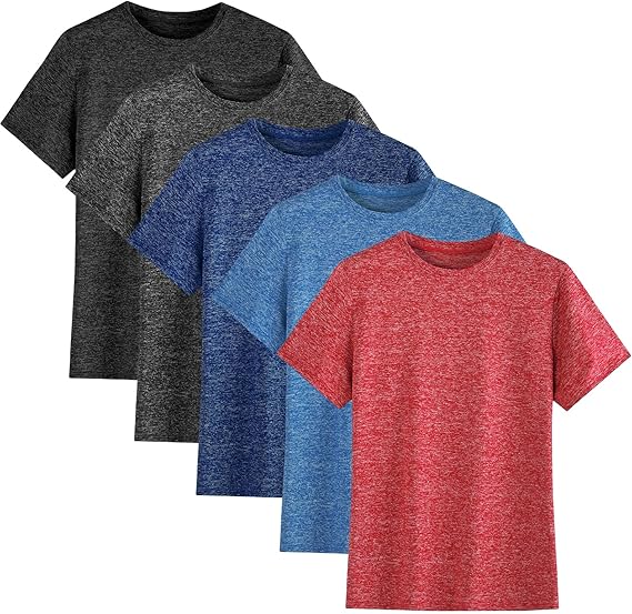 A 5-piece set of quick-drying T-shirts for boys' sports