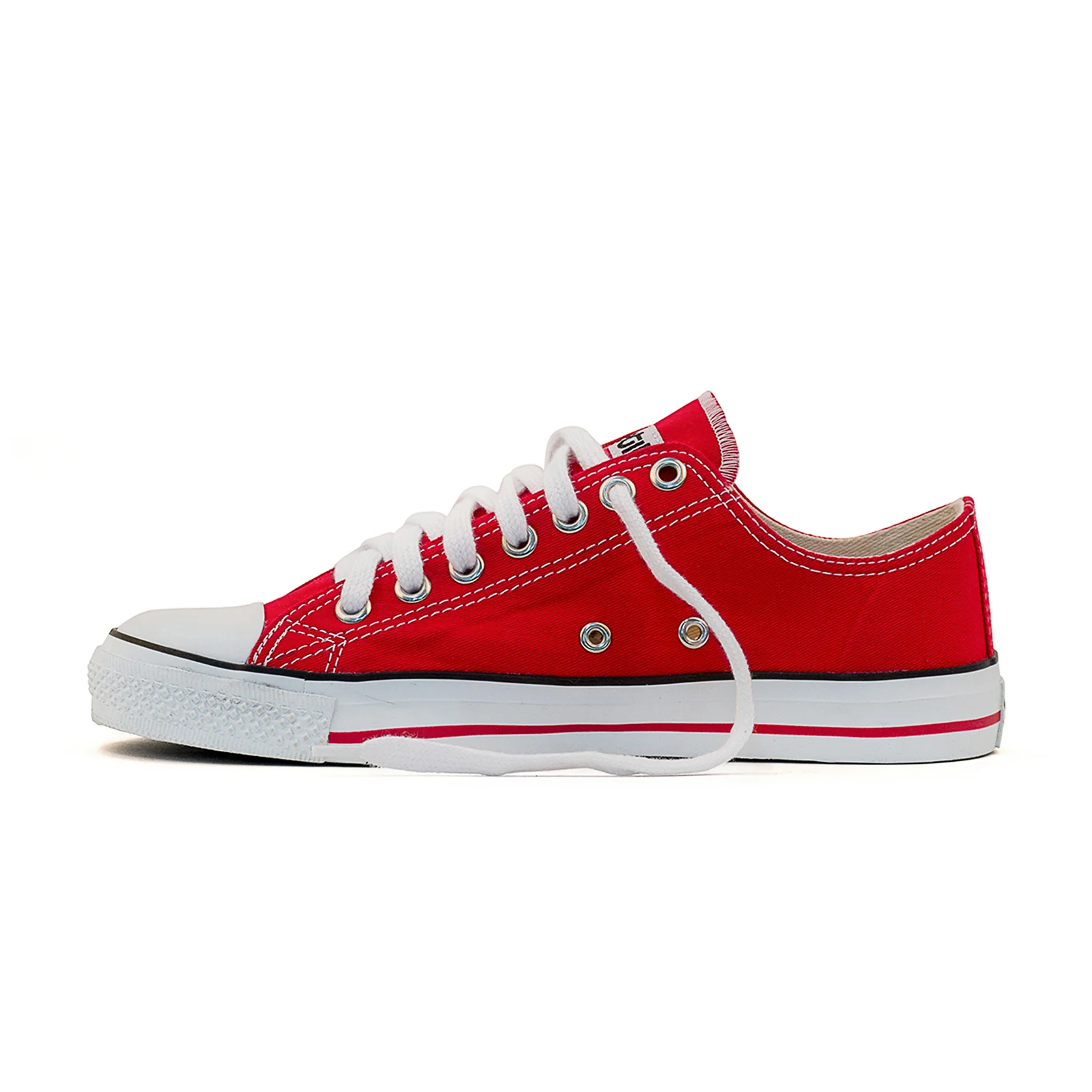 Low Cut Sneakers, Red & White