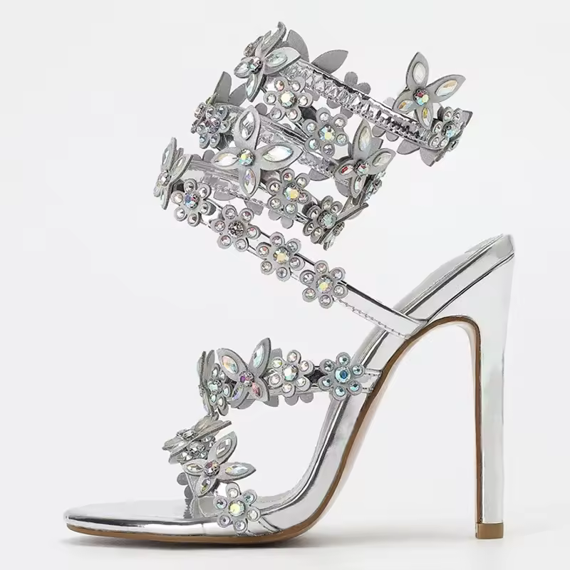 Summer Designer Peep Toe Butterfly-knot Crystal Sandals