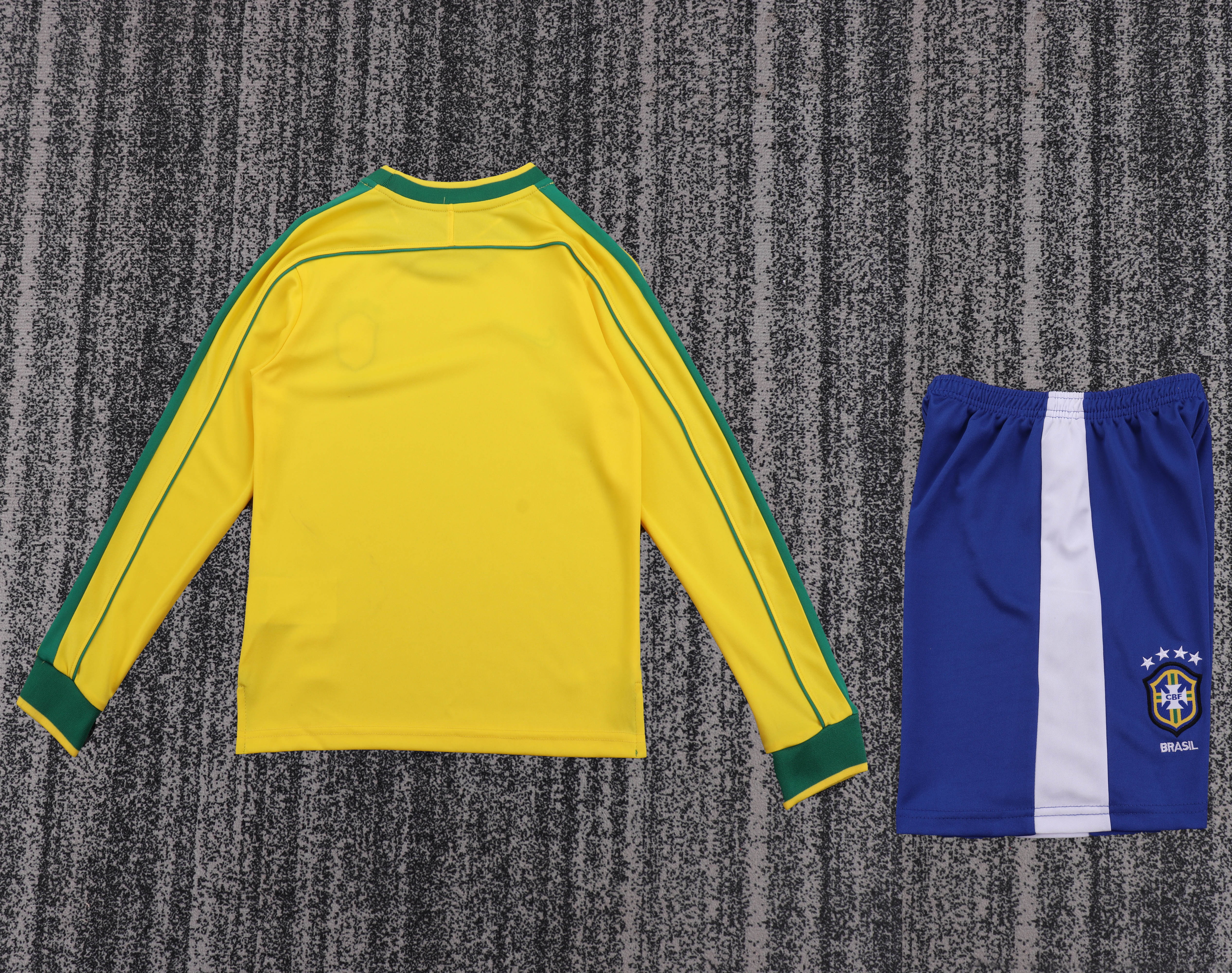 Kids Retro Brazil 1998 Home Long Sleeves 16-28