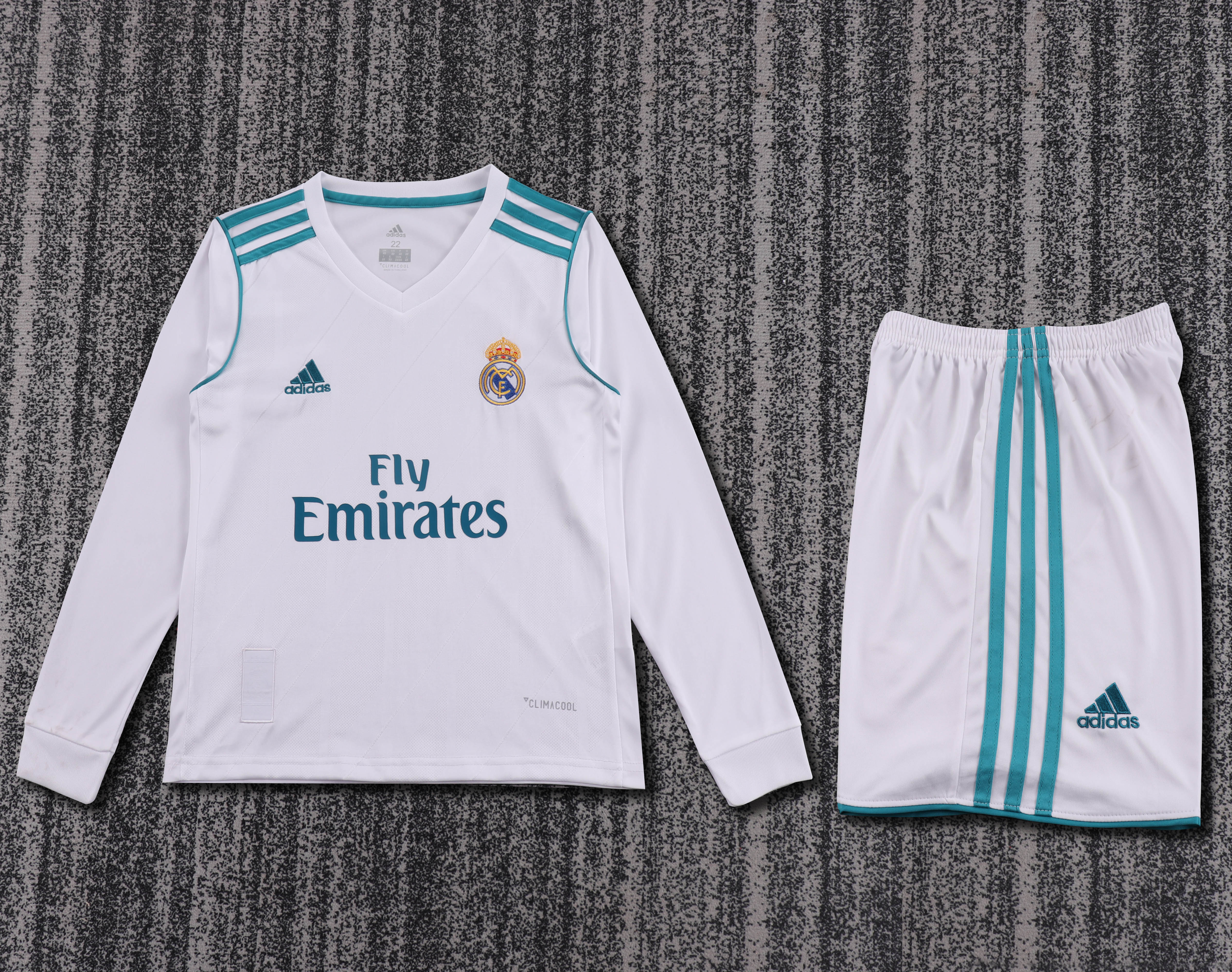 Kids Real Madrid 17/18 Home Long Sleeves