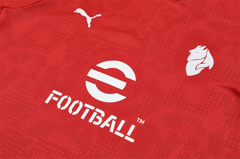 Adult / Kids AC 25/26 Half Zipper Training Suit Red