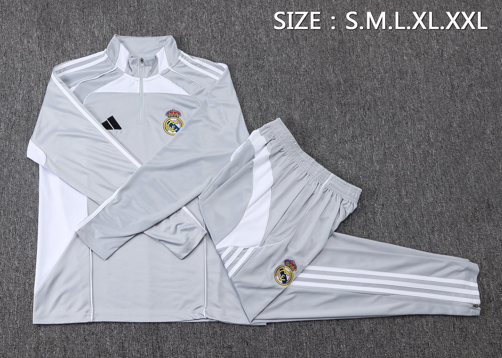 Adult / Kids 2526 Real Madrid Half Zipper Training Suit