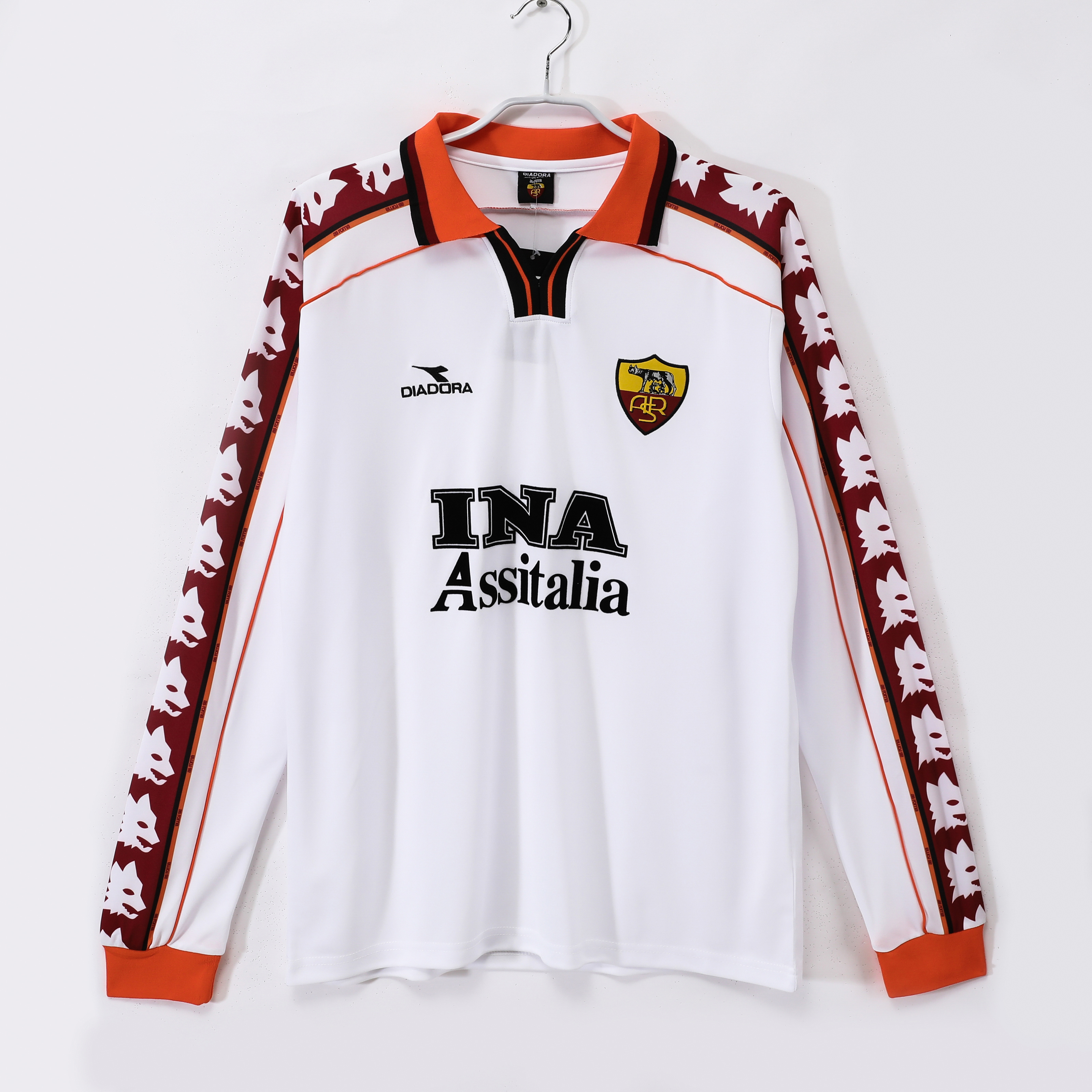Retro Roma 98/99 Away Long Sleeves Jersey  S-XXL