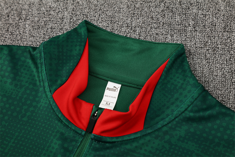 Adult / Kids AC 25/26 Half Zipper Training Suit Green