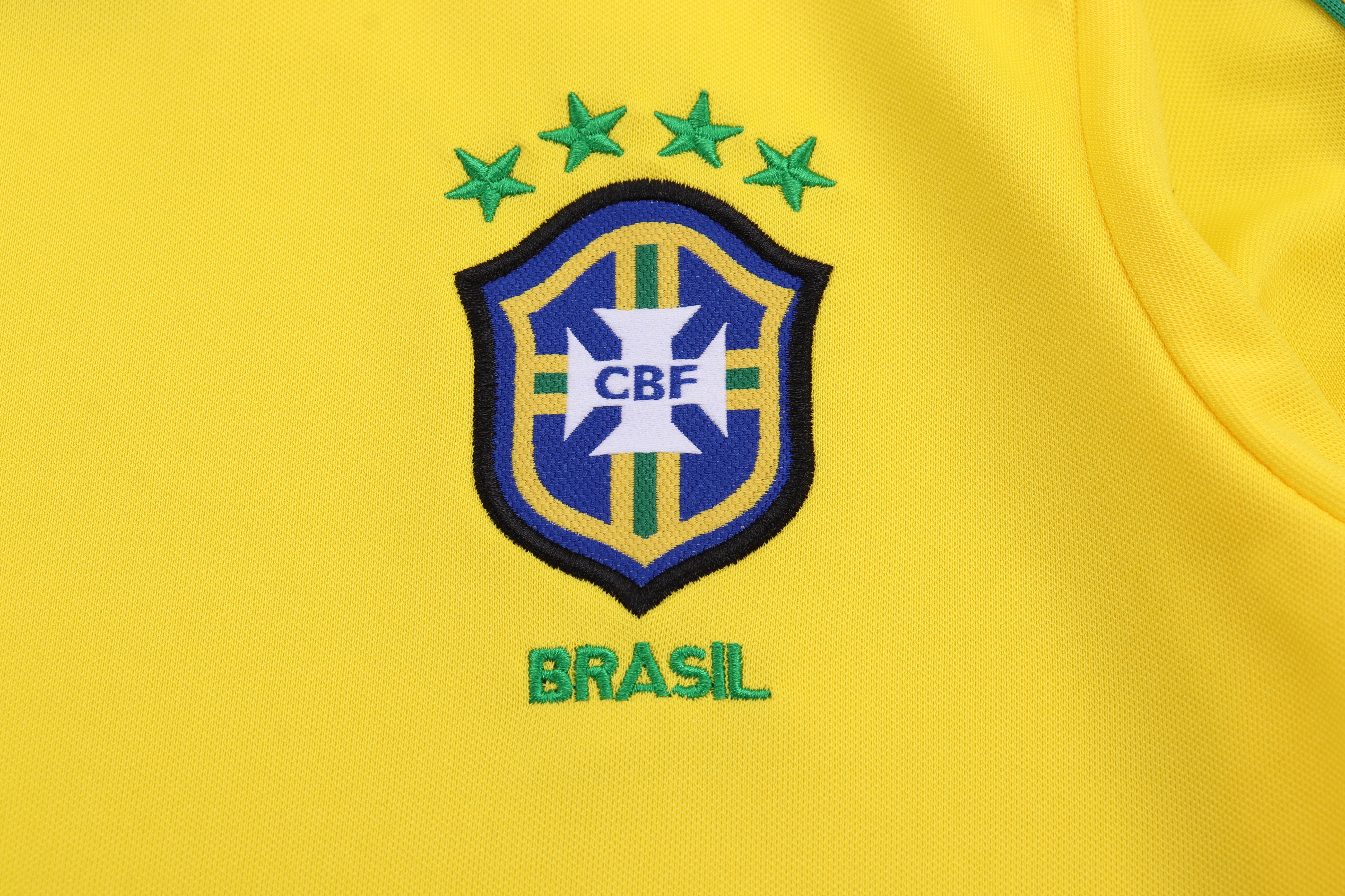Kids Retro Brazil 1998 Home Long Sleeves 16-28