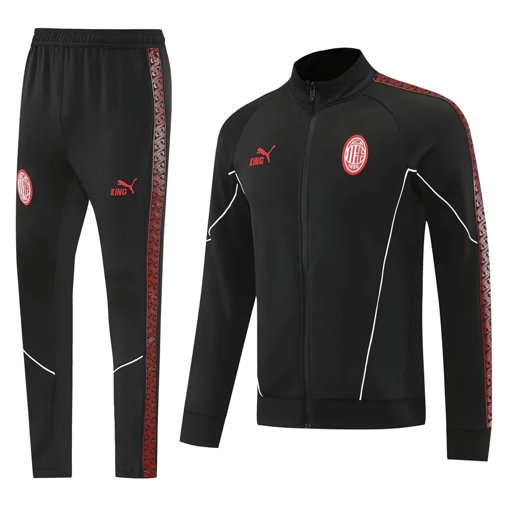 2526 AC Milan Full Zipper Training Suit Black