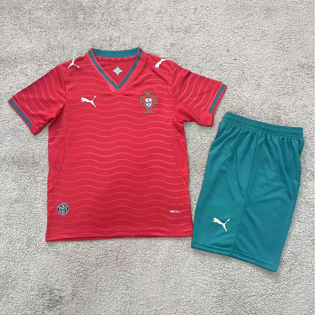 Kids 2026 World Cup Portugal Home Kit 16-28