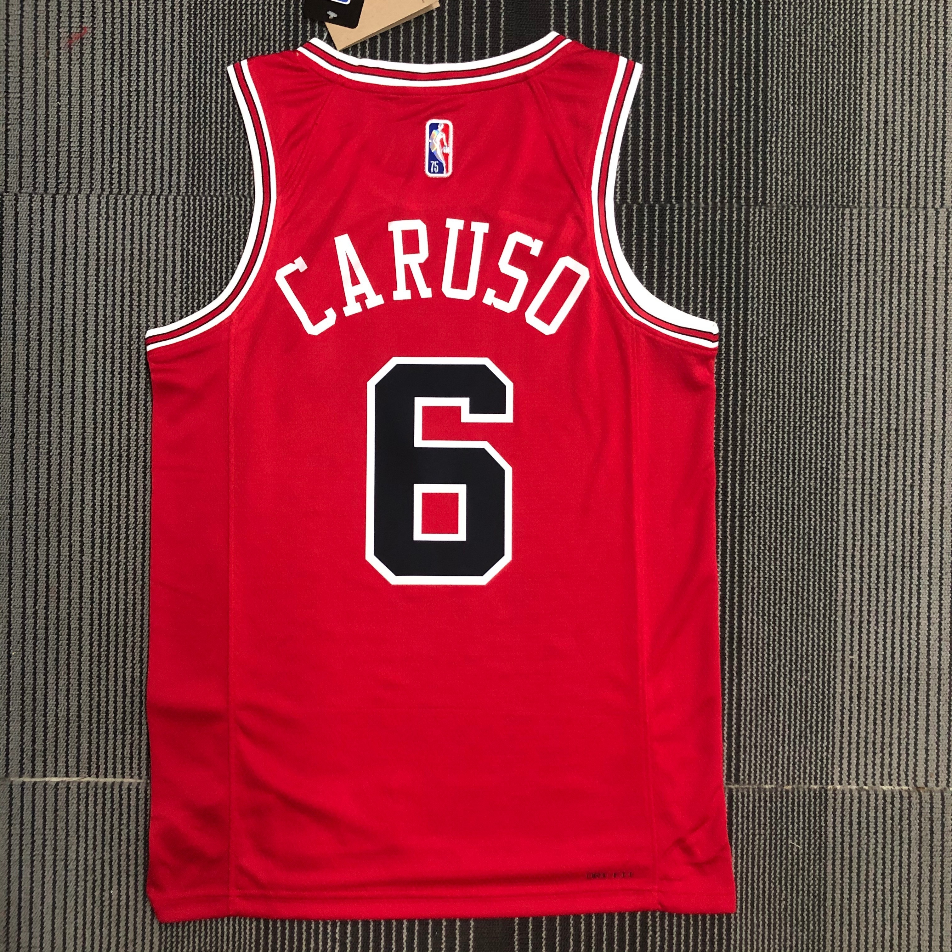 75th Anniversary Chicago Bulls Red Jersey No.6