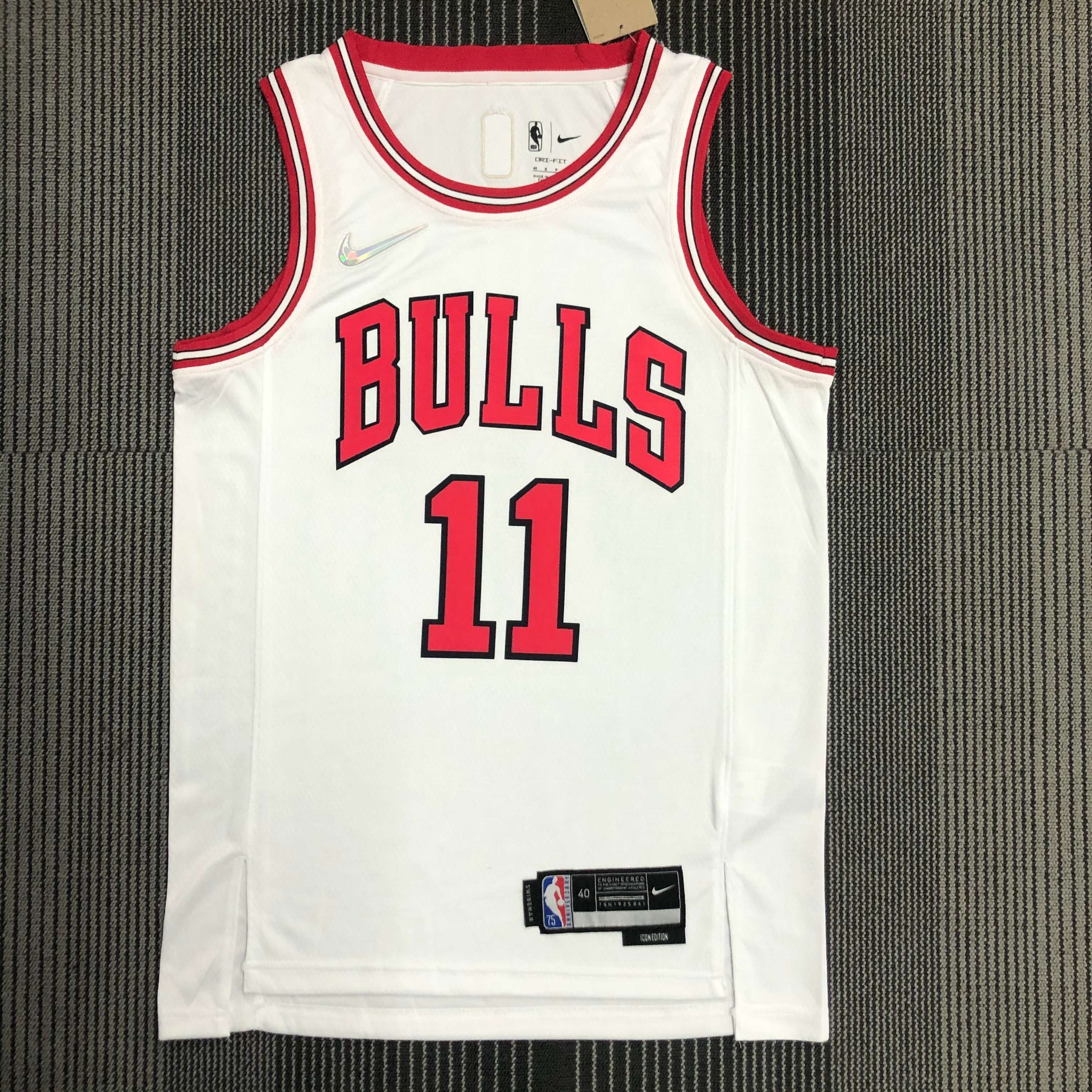 75th Anniversary Chicago Bulls White Jersey No.11