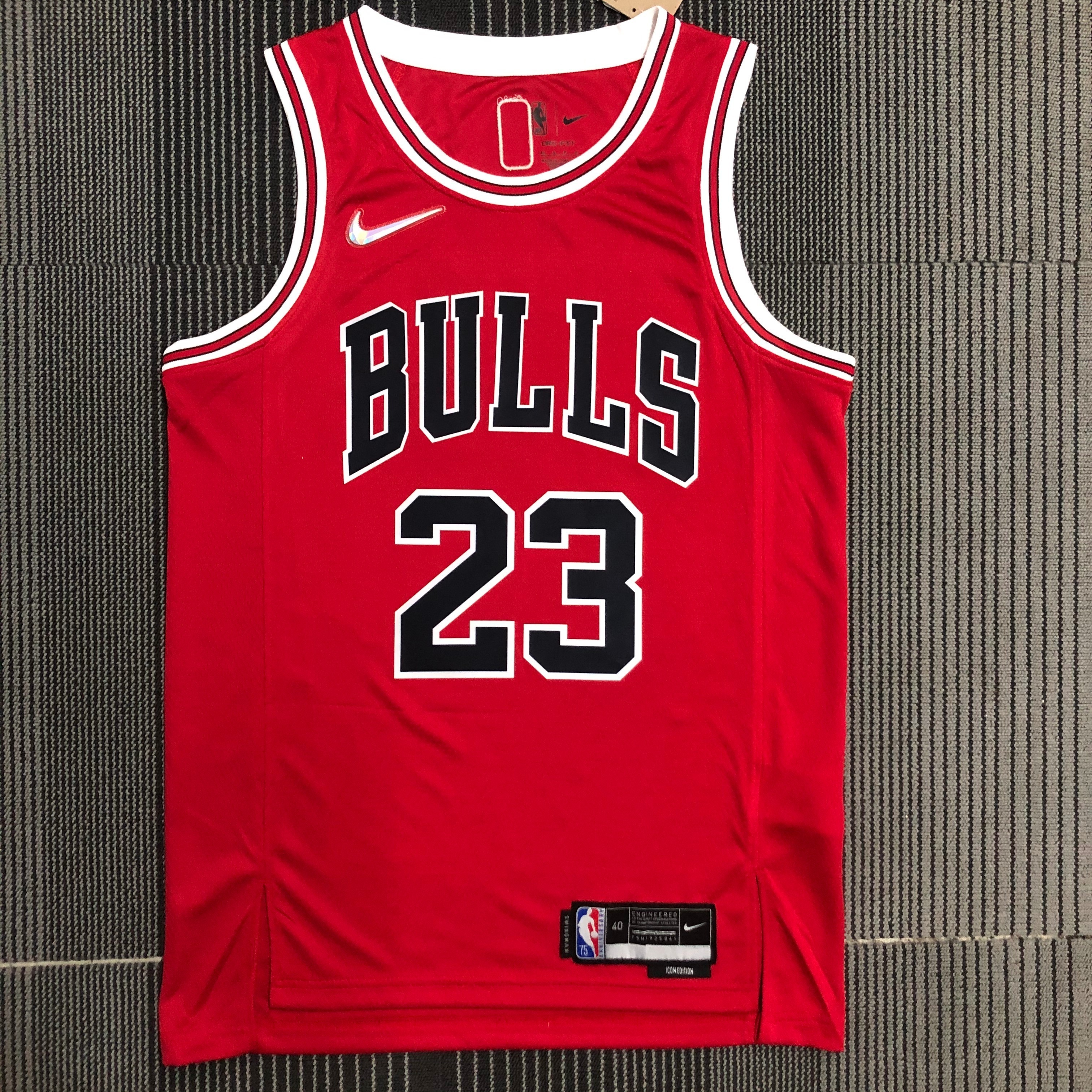 75th Anniversary Chicago Bulls Red Jersey No.23