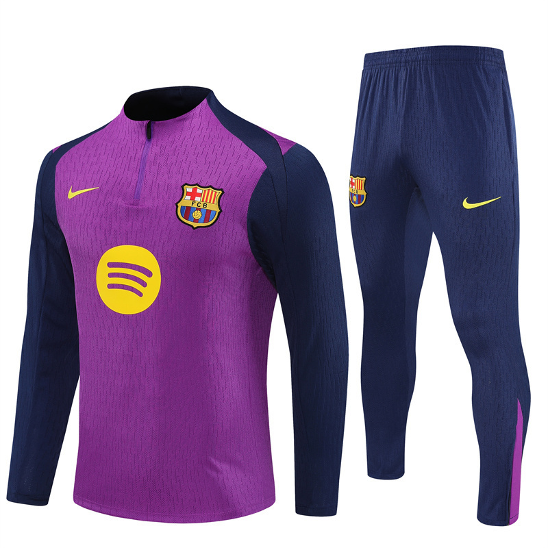 Adult / Kids 2526 Barcelona Half Zipper Training Suit