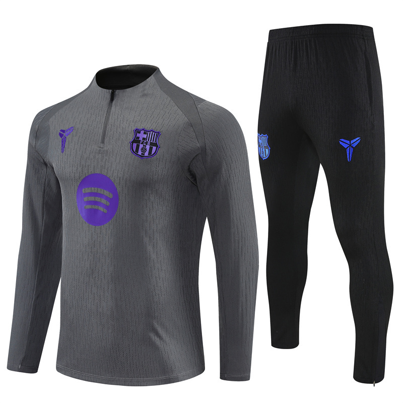 Adult / Kids 2526 Barcelona Half Zipper Training Suit