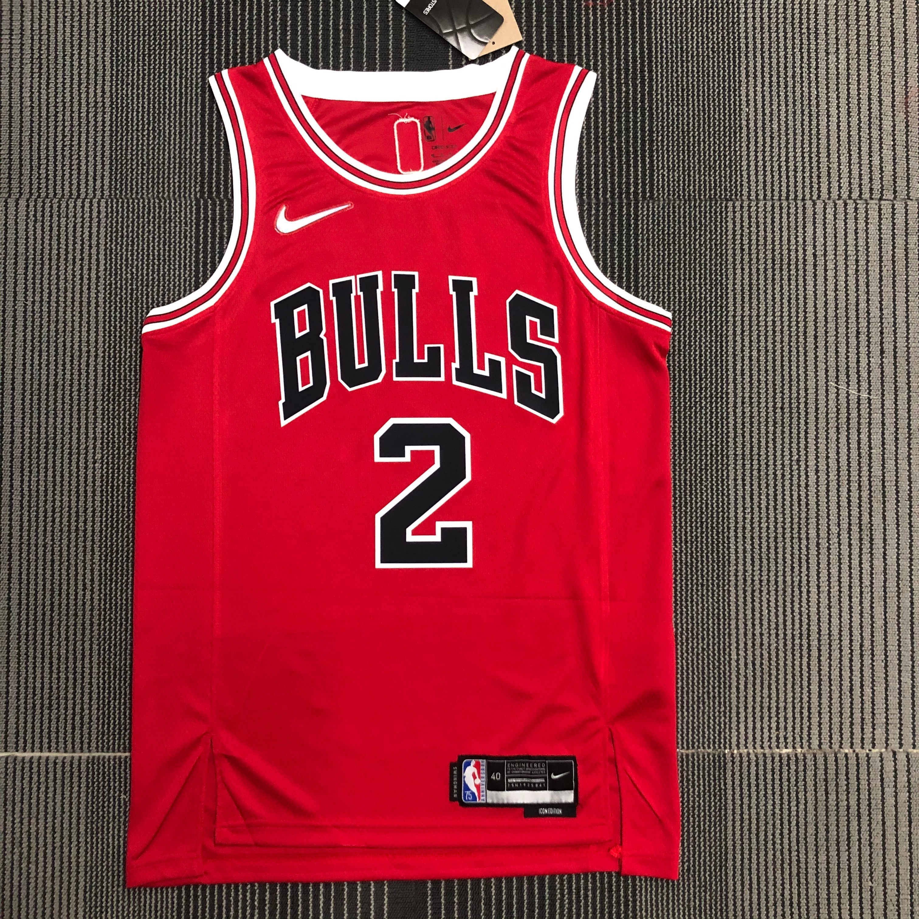 75th Anniversary Chicago Bulls Red Jersey No.2