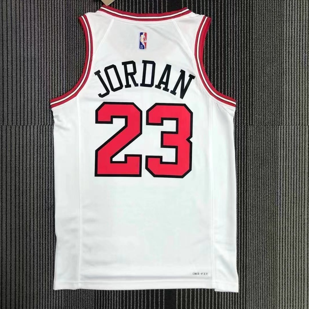 75th Anniversary Chicago Bulls White Jersey No.23