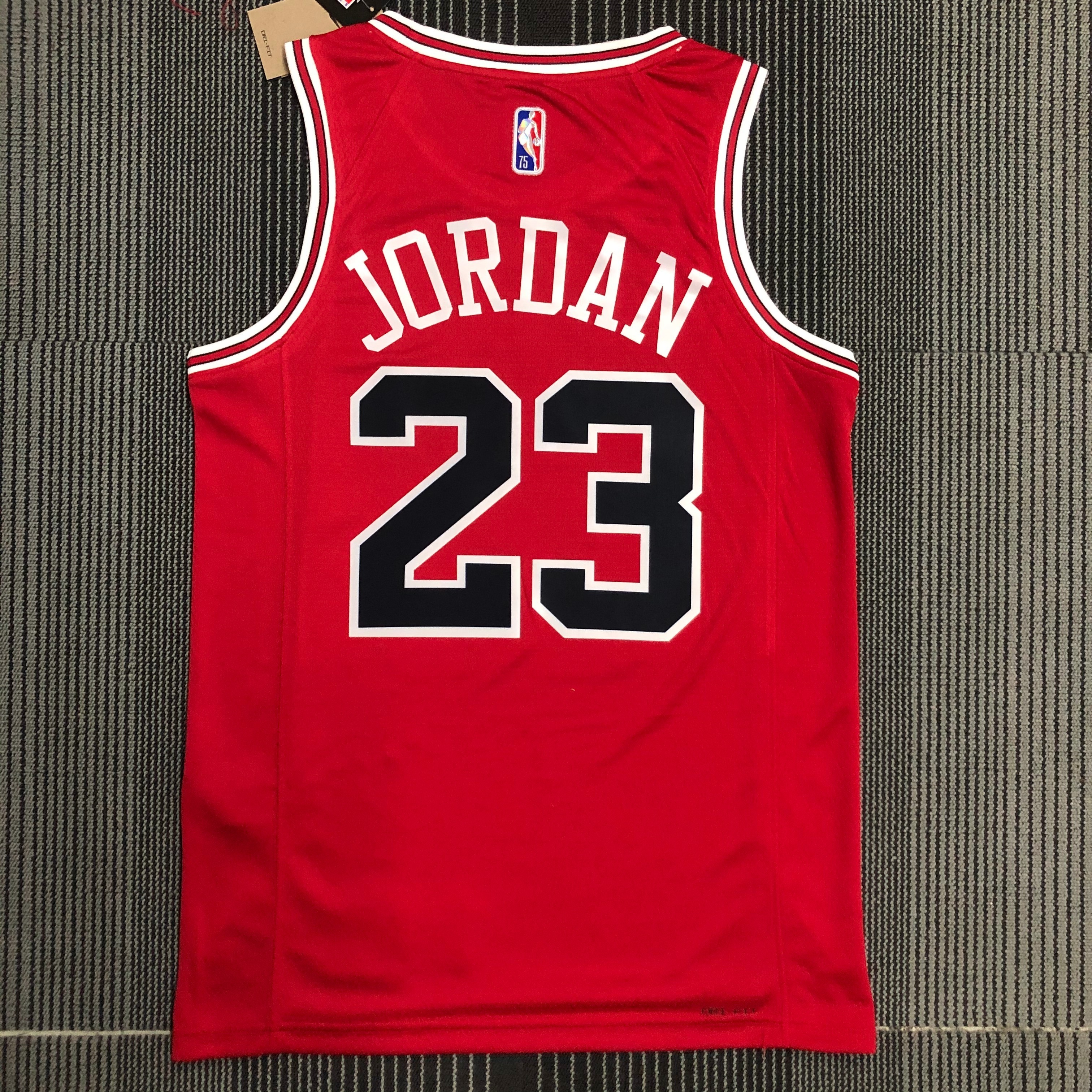 75th Anniversary Chicago Bulls Red Jersey No.23