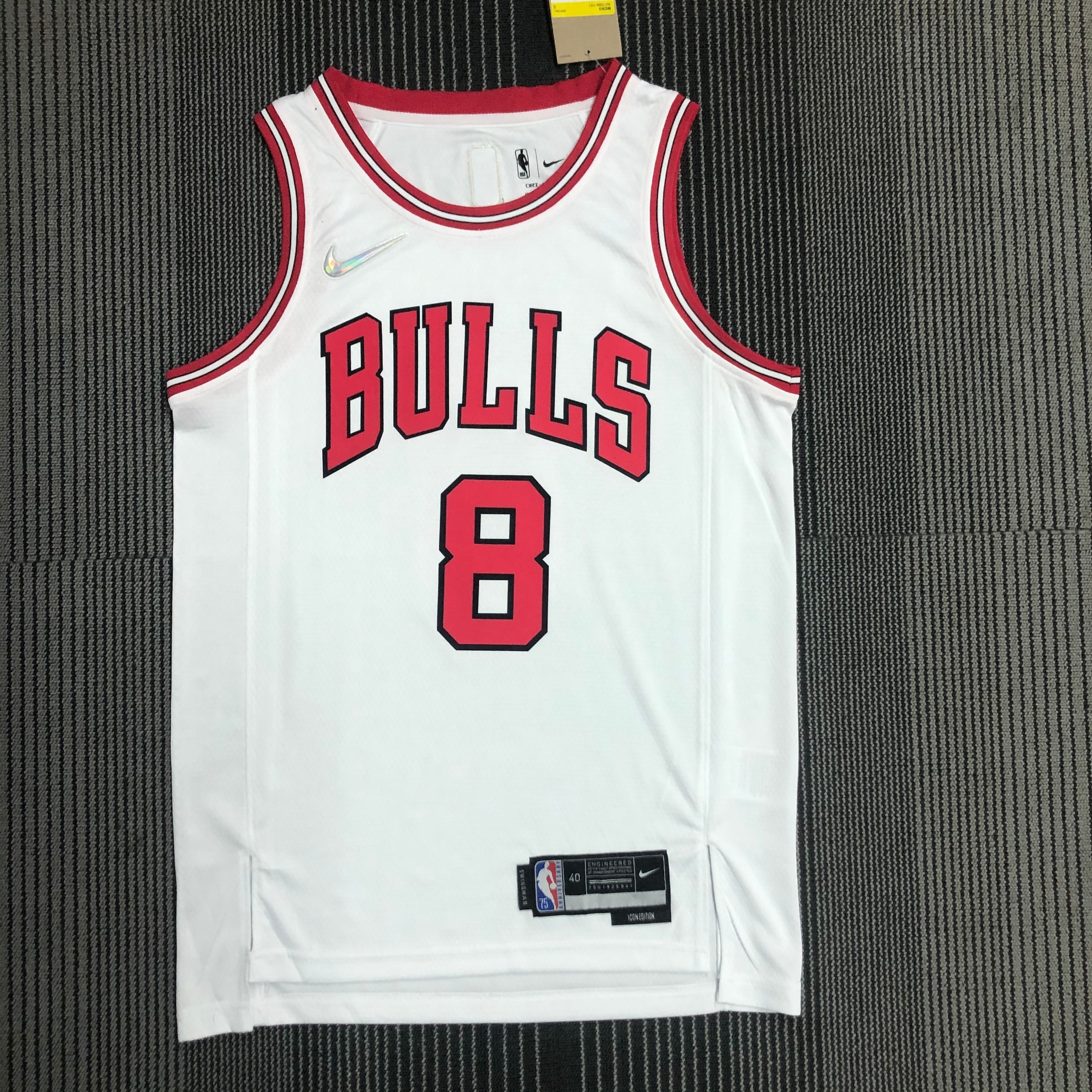 75th Anniversary Chicago Bulls White Jersey No.8