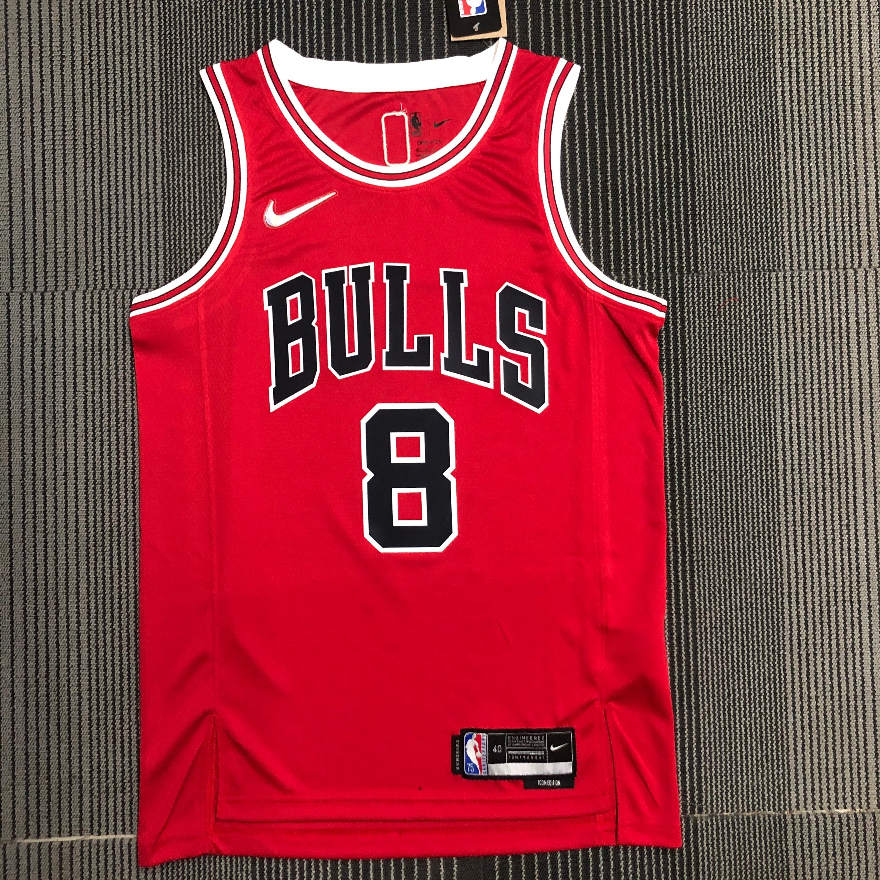75th Anniversary Chicago Bulls Red Jersey No.8