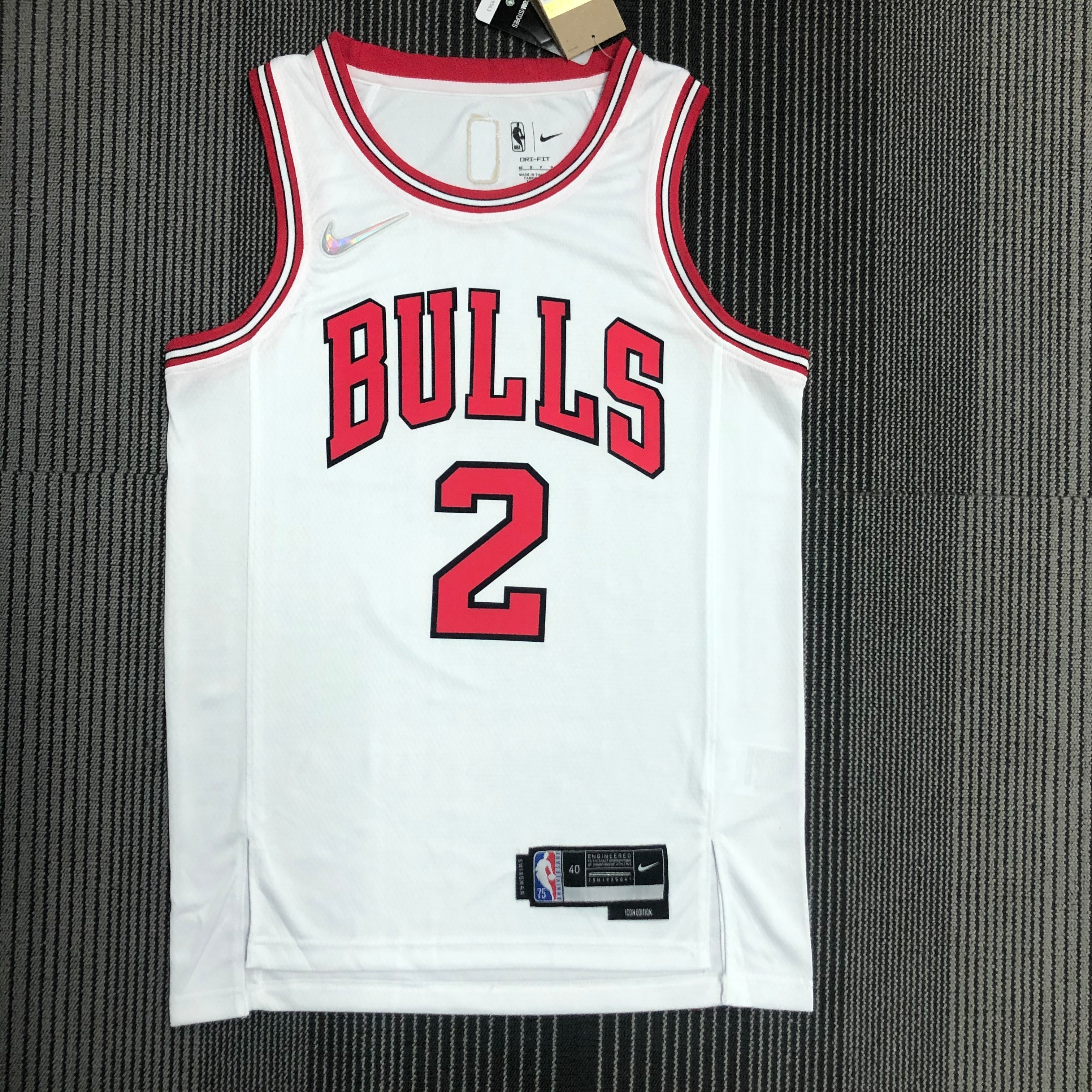 75th Anniversary Chicago Bulls White Jersey No.2