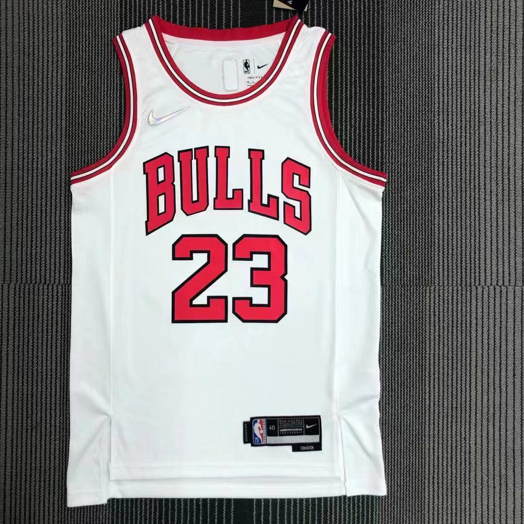 75th Anniversary Chicago Bulls White Jersey No.23