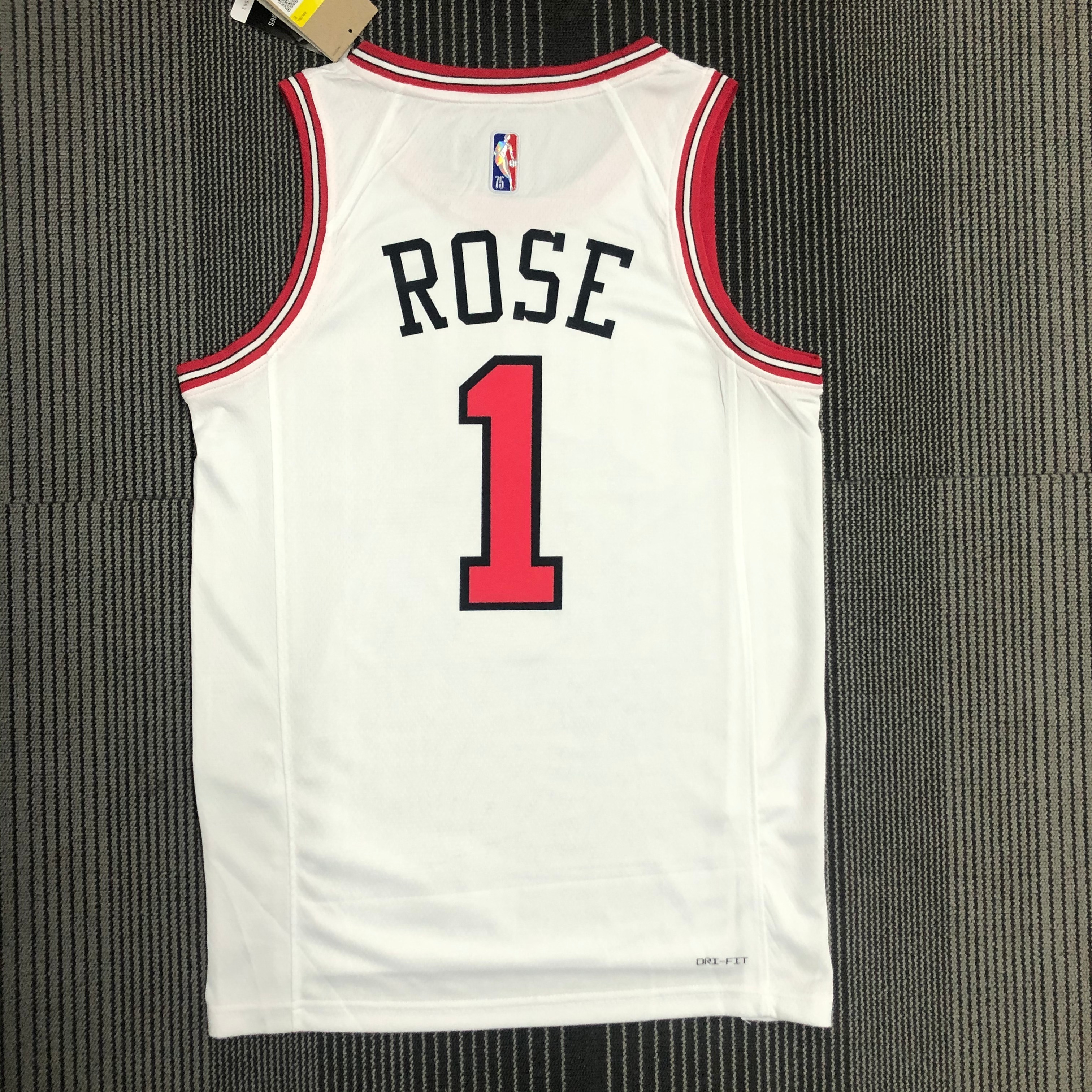 75th Anniversary Chicago Bulls White Jersey No.1