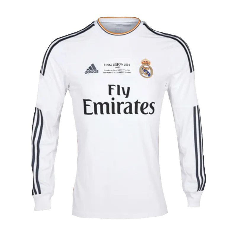 Vintage Soccer Jersey Real Madrid Home Long Sleeve 2013/14   UCL Final