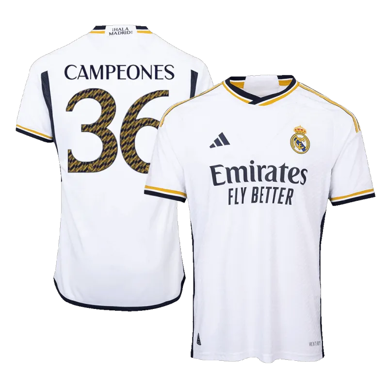 CAMPEONES #36 Real Madrid Home Authentic Soccer Jersey 2023/24