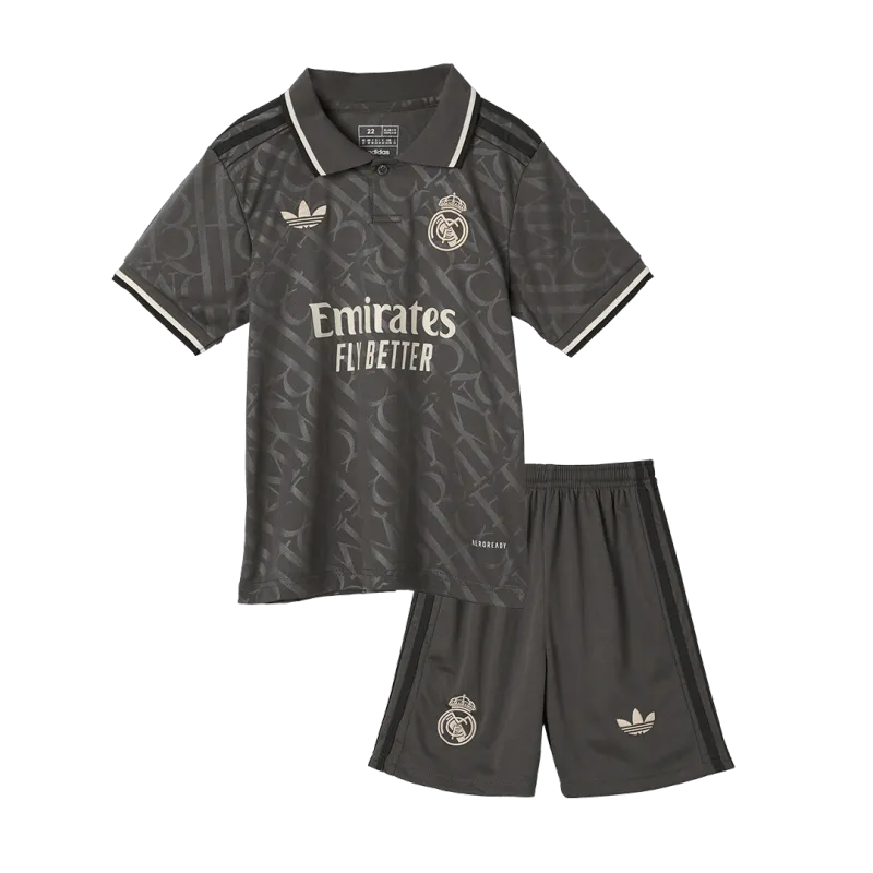 Real Madrid Third Away Kids Soccer Jerseys Full Kit 2024/25