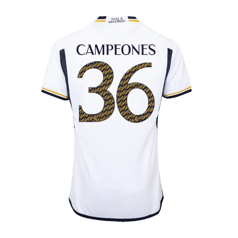 CAMPEONES #36 Real Madrid Home Authentic Soccer Jersey 2023/24