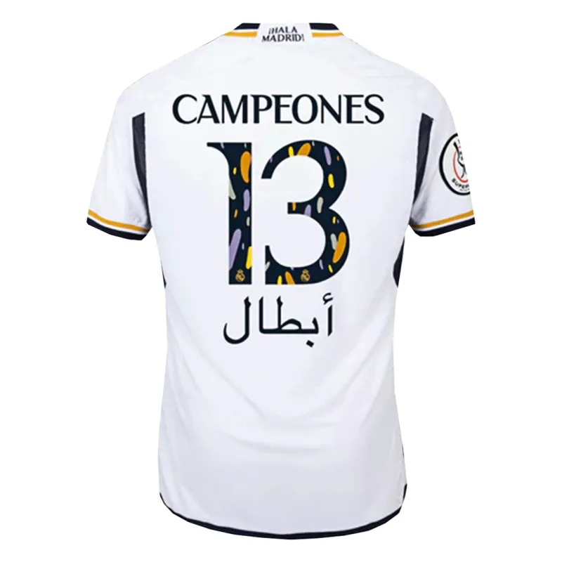 CAMPEONES #13 Real Madrid Campeones Supercopa Home Authentic Soccer Jersey 2023/24