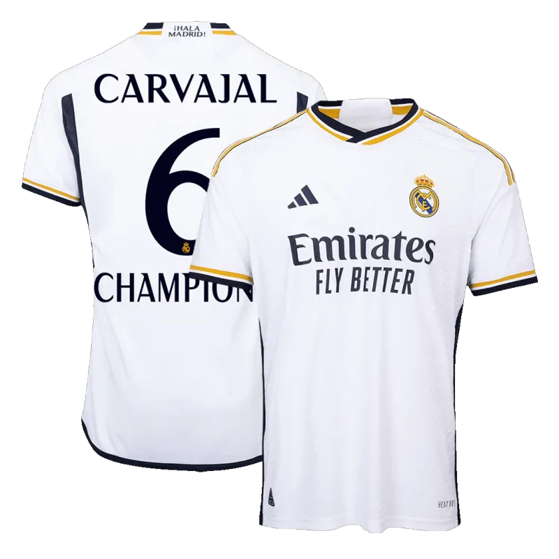 CARVAJAL #6 CHAMPIONS Real Madrid Home Authentic Soccer Jersey 2023/24
