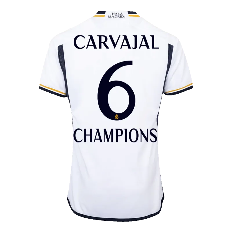 CARVAJAL #6 CHAMPIONS Real Madrid Home Authentic Soccer Jersey 2023/24