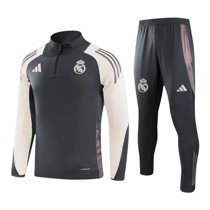 Real Madrid 1/4 Zip Tracksuit 2024/25 Gray