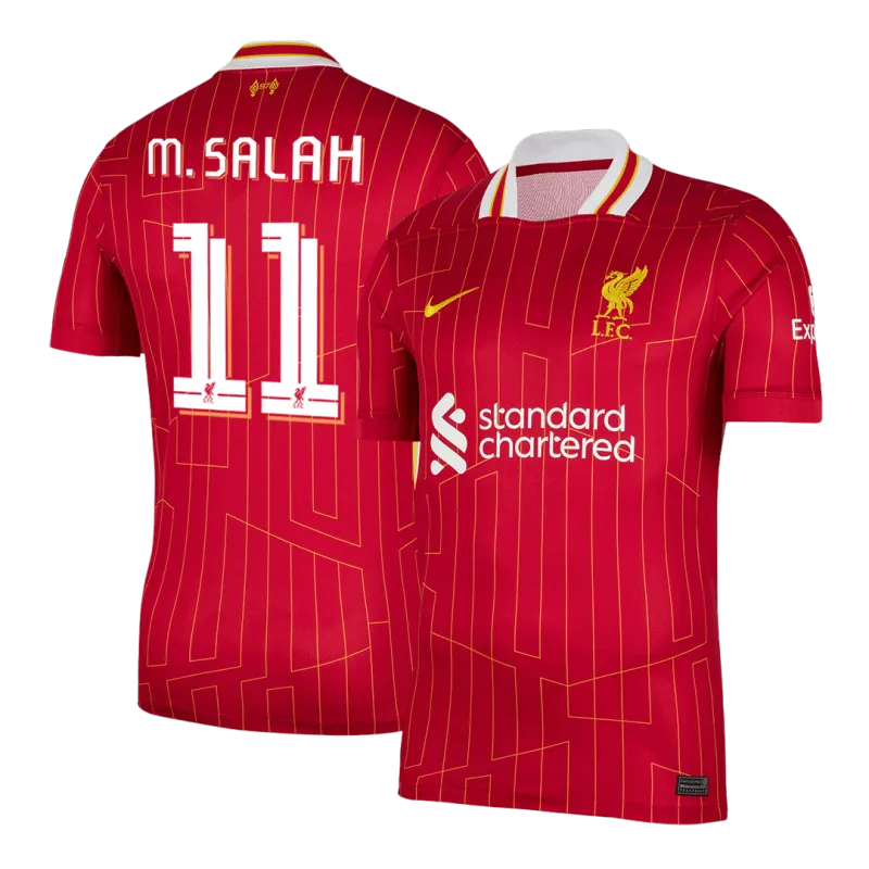 M.SALAH #11 Liverpool Home Soccer Jersey 2024/25   UCL
