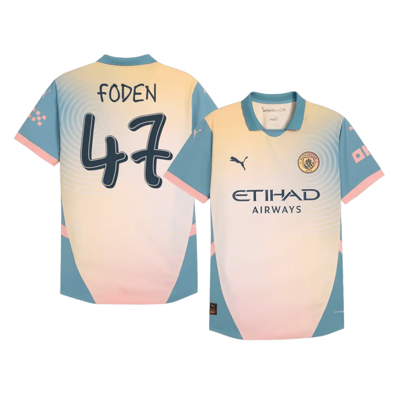 FODEN #47 Manchester City Fourth Away Authentic Soccer Jersey 2024/25   Definitely City