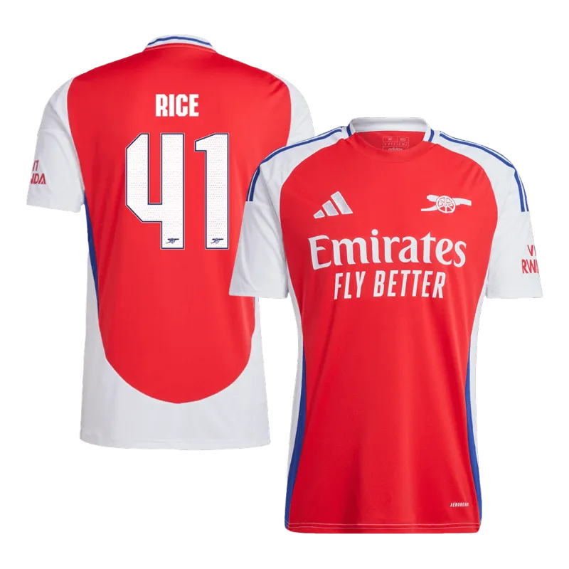 RICE #41 Arsenal Home Soccer Jersey 2024/25   UCL