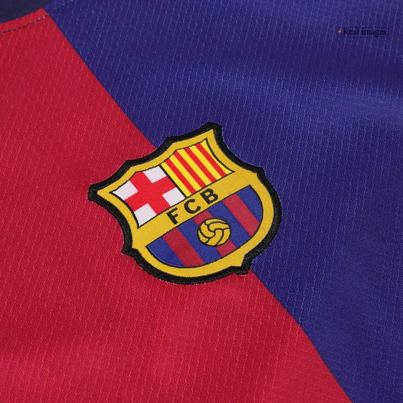 Barcelona Home Kids Soccer Jerseys Kit 2024/25 Spotify Logo Without Text