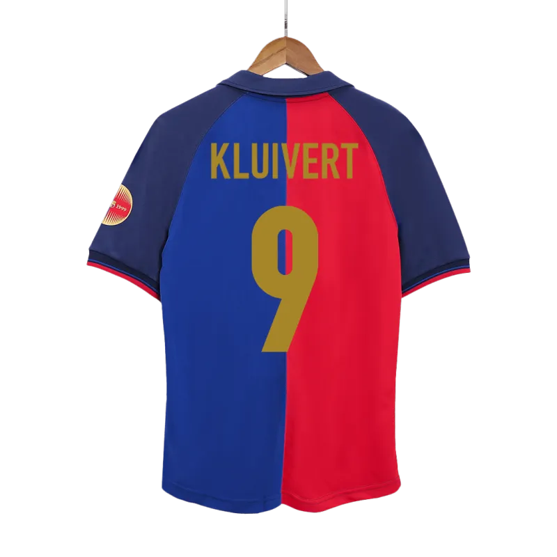 Vintage Soccer Jersey KLUIVERT #9 Barcelona Home 1999/00   100th Anniversary
