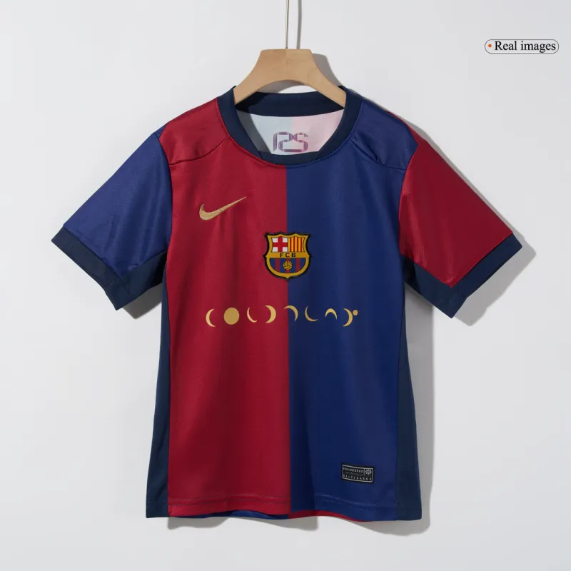 Barcelona Home Kids Soccer Jerseys Kit 2024/25   COLDPLAY