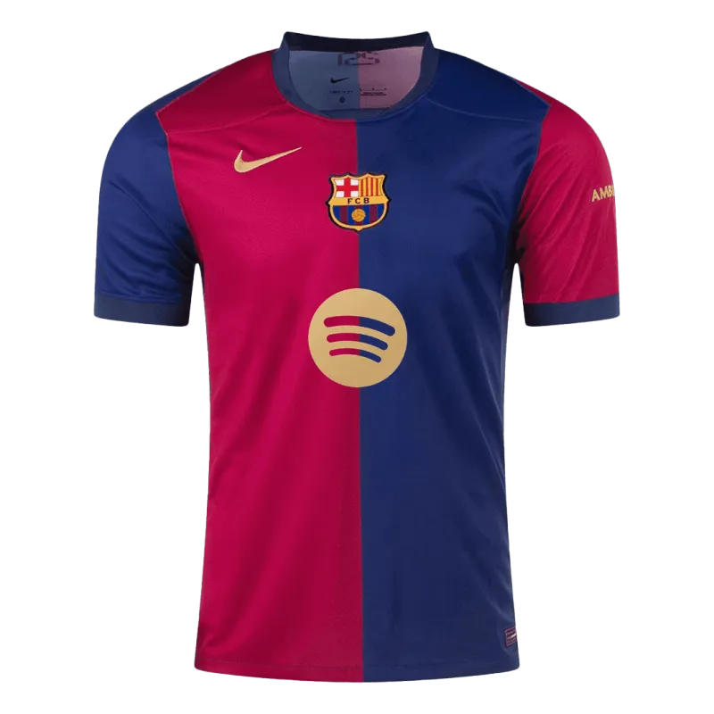 Barcelona Home Soccer Jersey 2024/25   125th Anniversary (Spotify Logo Without Text)