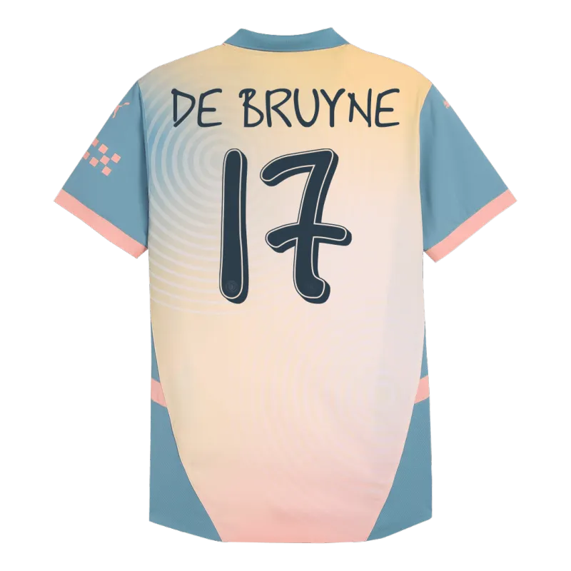 DE BRUYNE #17 Manchester City Fourth Away Authentic Soccer Jersey 2024/25   Definitely City